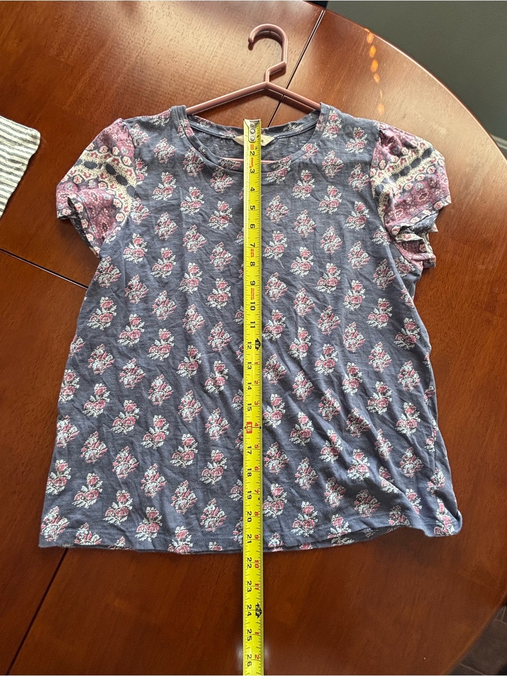 Lucky Brand Navy Floral Short-Sleeve Tee sz S - Picture 6 of 7